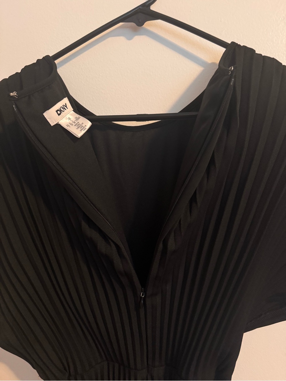 DKNY Black Pleated Tie-Waist Mini Dress - Picture 5 of 5